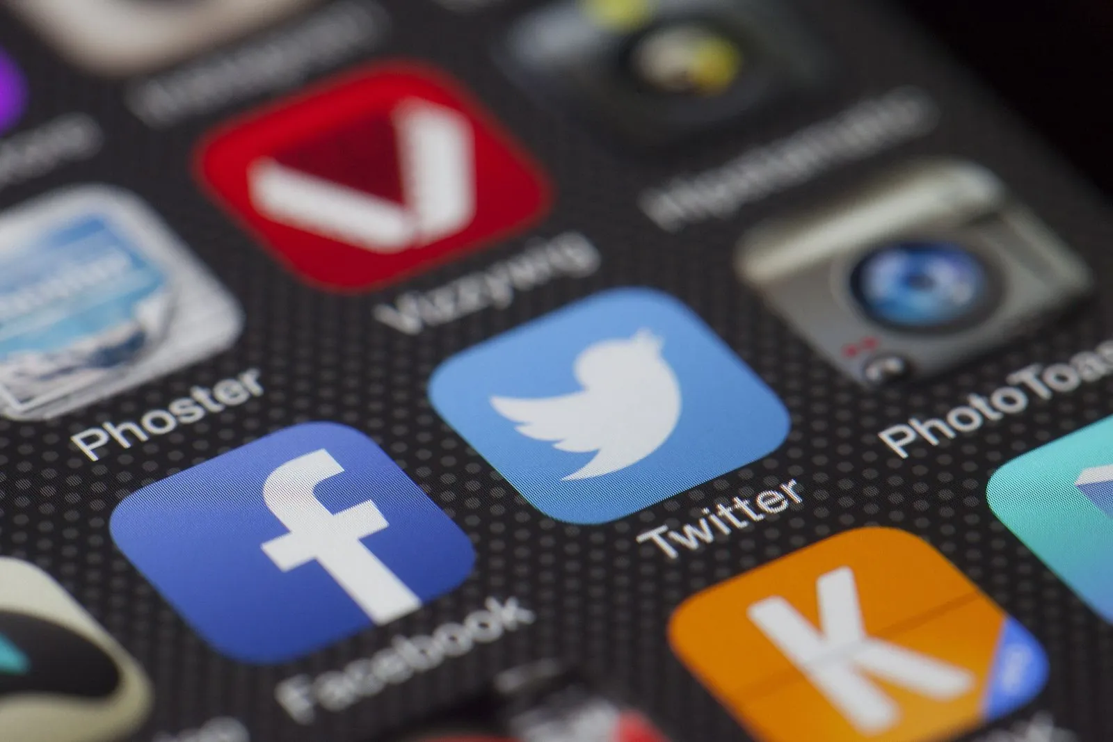 Social media apps on a phone screen